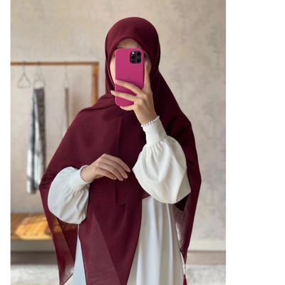 روسری نخی کولردار زرشکی