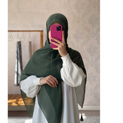 روسری نخی کولردار سبزیشمی