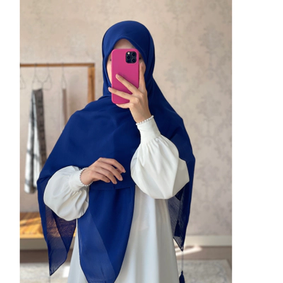 روسری نخی کولردار کاربنی تیره