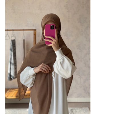 روسری نخی کولردار شکلاتی روشن