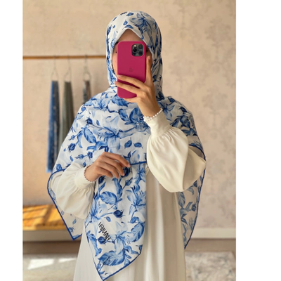 روسری ارکیده آبی جین