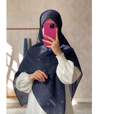 روسری سرمه ای ستاره ریز