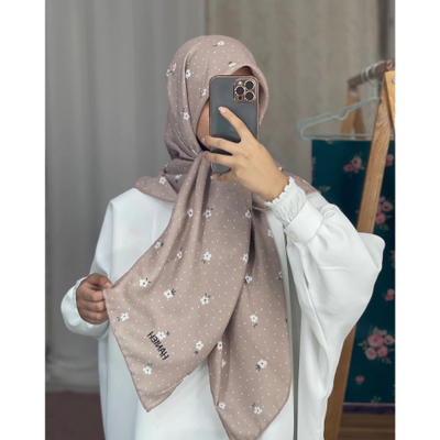 روسری نسکافه ای گل ریز قواره 100