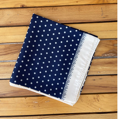 روسری خالدار سرمه ای قواره 75