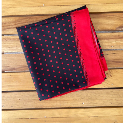 روسری خالدار قرمزمشکی قواره75