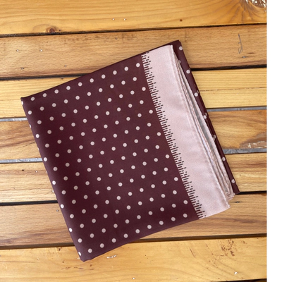 روسری کرپ نخ قهوه ای قواره75