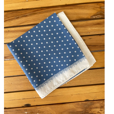 روسری کرپ نخ آبی قواره 75