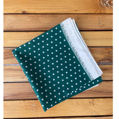 روسری کرپ نخ سبز زمردی قواره75