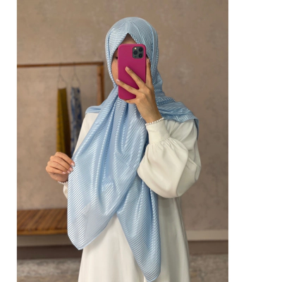 روسری ژان ژان مجلسی آبی آسمونی