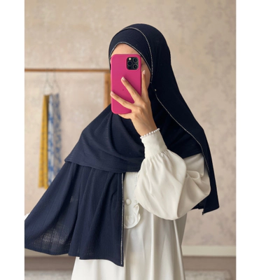 شال کشی نگینی سرمه ای