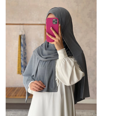 شال کشی نگینی طوسی