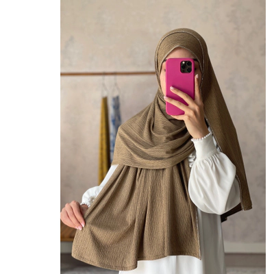 شال کشی نگینی کرم طلایی دو