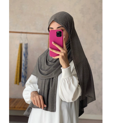 شال کشی نگینی خاکستری بژ