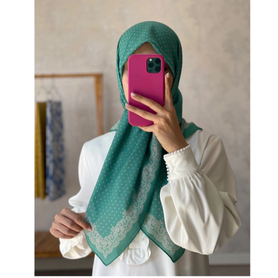 روسری نخی قواره 100سبز روشن