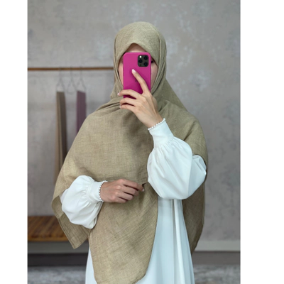 روسری نخی تکرنگ کرمنخودی