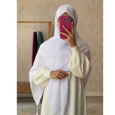 روسری نخ کریشه سفید