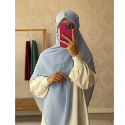 روسری نخ کریشه آبی1