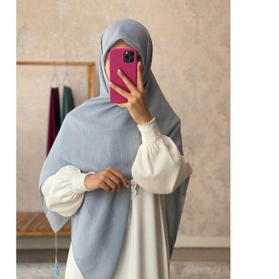 روسری نخ کریشه آبی2