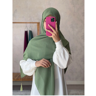 روسری نخ کریشه سبز سدری
