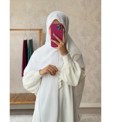 روسری نخی کولردار سفید