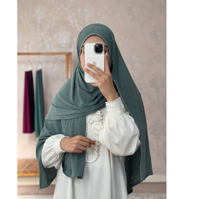 شال کشی نگینی سبز پاستیلی