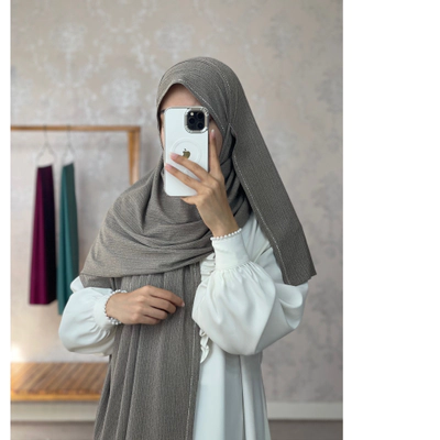 شال کشی نگینی بژ یک