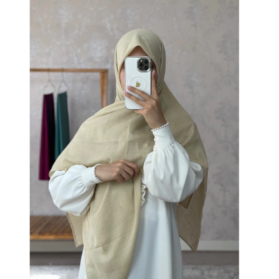 روسری نخی تک رنگ موزی ملیح