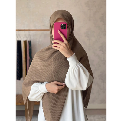 روسری نخی پلیسه نسکافه ای