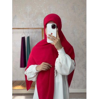 روسری نخی پلیسه سرخابی تیره