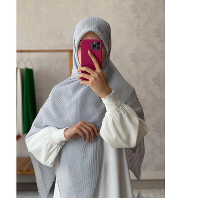 روسری نخی پلیسه طوسی