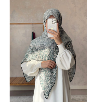 روسری نخ گارزا پتینه سبز کم رنگ