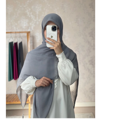 روسری سوپرنخ ساده طوسی