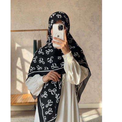 روسری نخی پاپیون مشکی
