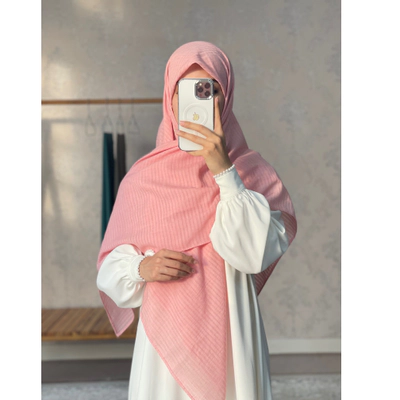 روسری وال نخی راه راه صورتی ملیح