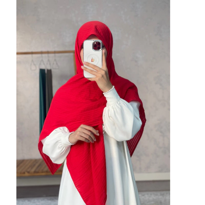 روسری وال نخی راه راه قرمز یلدایی