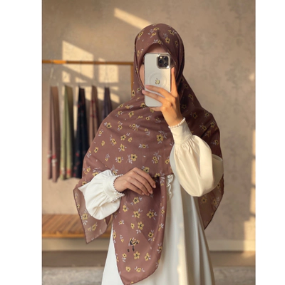 روسری بهار نسکافه گل خردلی