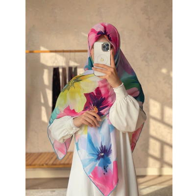 روسری مهتاب گل آبرنگ