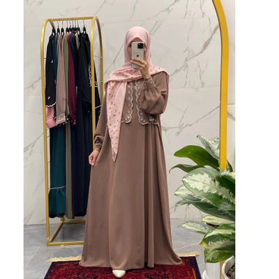 عبای حنا رنگ دارچینی