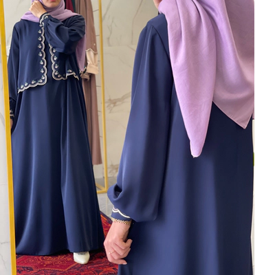 عبای حنا رنگ سورمه ای