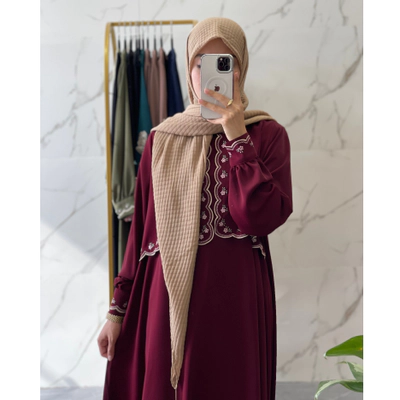 روسری نخی پلیسه کرم موکا