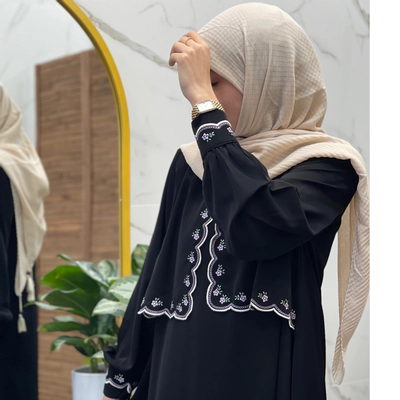 روسری نخی پلیسه کرم روشن