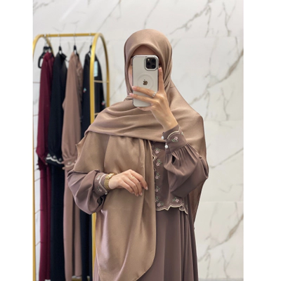 روسری کریستال کرم طلایی