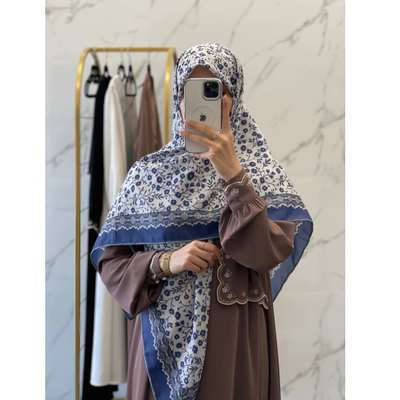 روسری نخی سورمه ای روشن