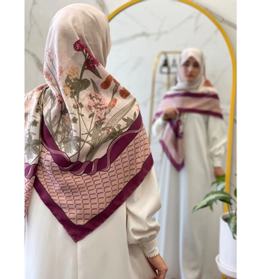 روسری نخی پیچک ارغوانی بنفش