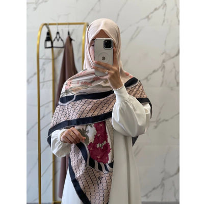 روسری نخی پیچک حاشیه مشکی
