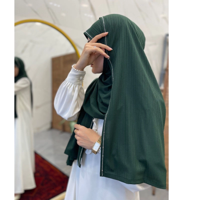 شال کشی سبز زمردی خوش رنگ