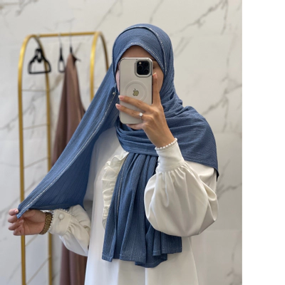 شال کشی آبی جین
