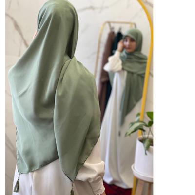 روسری نخ دنیز سبز پاستیلی