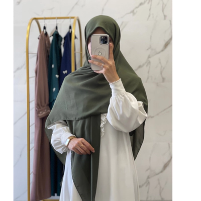 روسری نخ دنیز سبز یشمی تیره