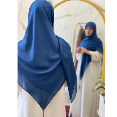 روسری نخ دنیز آبی نفتی